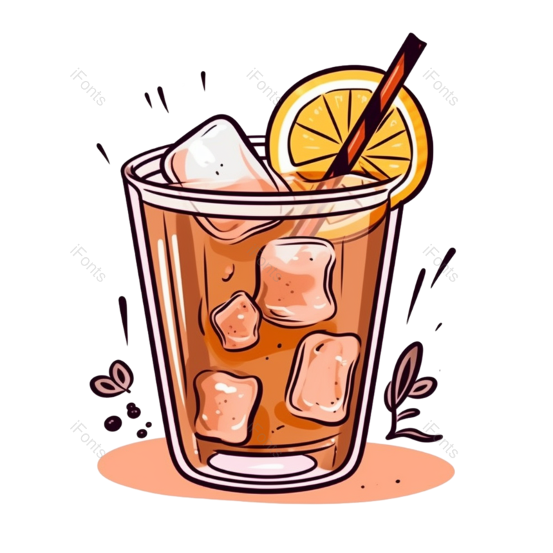 夏天图片,设计元素元素,玻璃杯PNG,插画风免抠素材